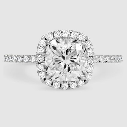18K White Gold waverly halo 