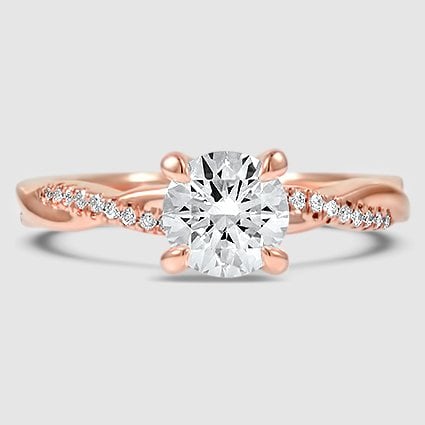 14K Rose Gold petite twisted vine 