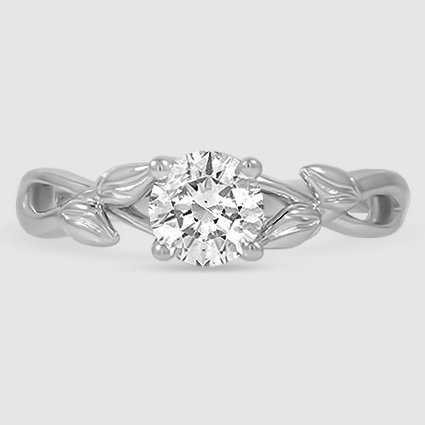 18K White Gold budding willow solitaire 