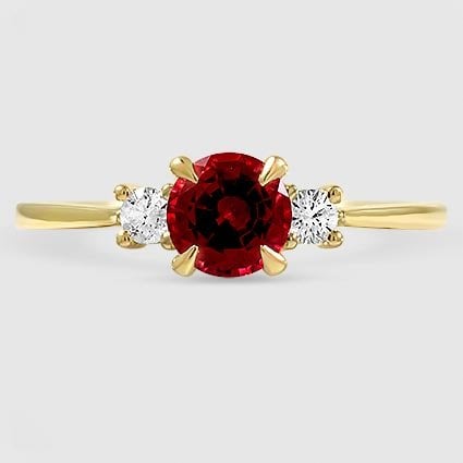 Female Gold,Stone 10K Gold Ruby Custer Ring
