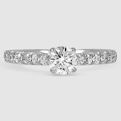 18K White Gold sienna half coverage 