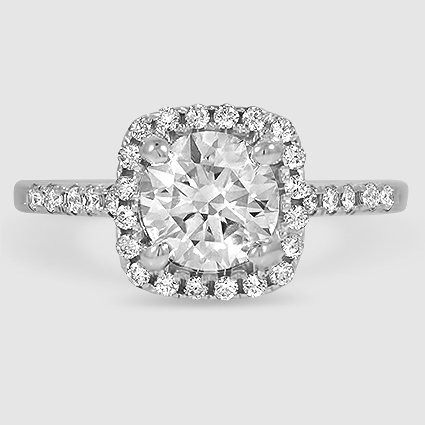 18K White Gold odessa halo 