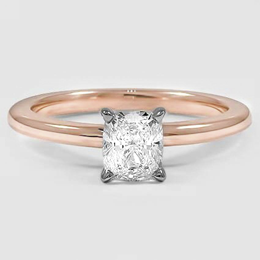 14K Rose Gold four-prong comfort fit 1.5mm 