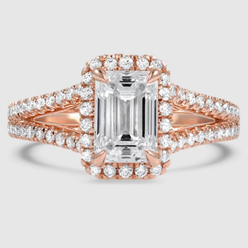 14K Rose Gold fortuna halo 