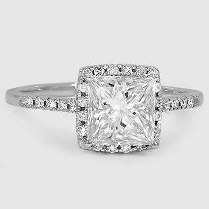 18K White Gold odessa halo 