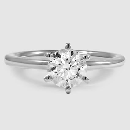 Platinum six-prong petite comfort fit 1.5mm solitaire 
