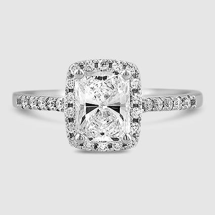 18K White Gold odessa halo 