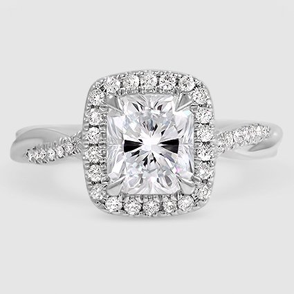 18K White Gold petite twisted vine halo 