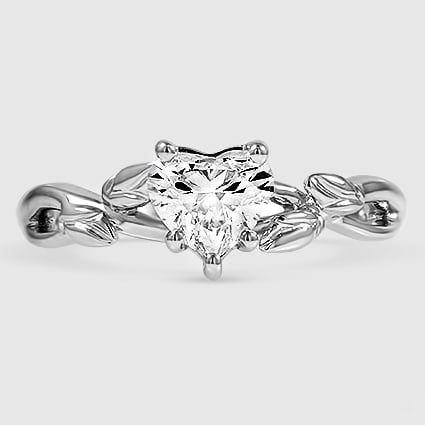 18K White Gold budding willow solitaire 