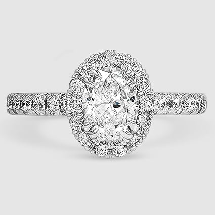 18K White Gold sienna halo three-quarter coverage 