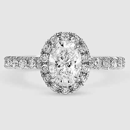 18K White Gold estelle halo 