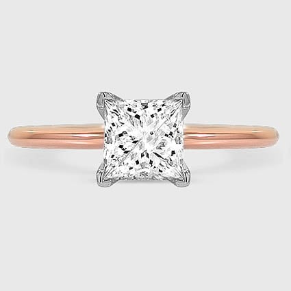 14K Rose Gold four-prong comfort fit 1.5mm 