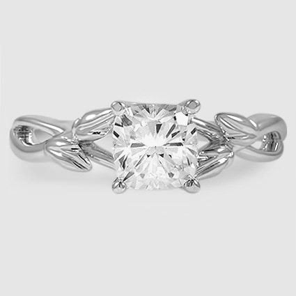 18K White Gold budding willow solitaire 