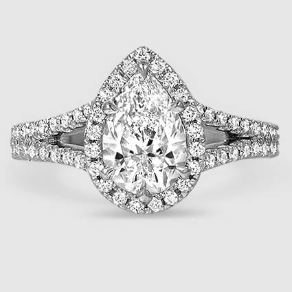 18K White Gold fortuna halo 