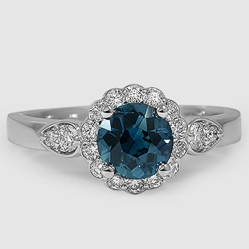 Sapphire Camillia Diamond Ring (1/4 ct. tw.) in 18K White Gold