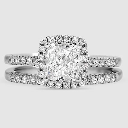 18K White Gold odessa halo 