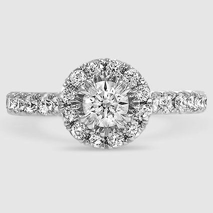 18K White Gold sienna halo three-quarter coverage 