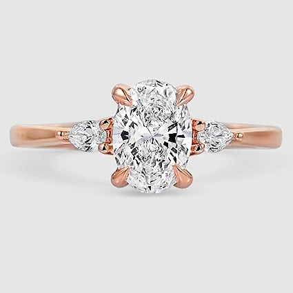 14K Rose Gold aria three stone 