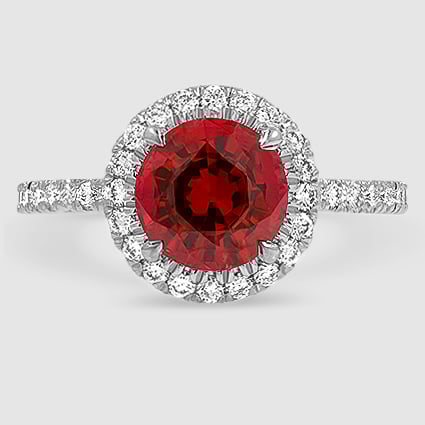 18K White Gold waverly halo 