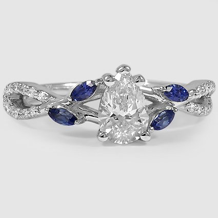 18K White Gold luxe willow (Modified due to Fancy Center Shape)