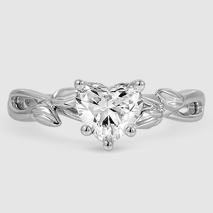 18K White Gold budding willow solitaire 