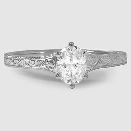 18K White Gold hudson engraved 