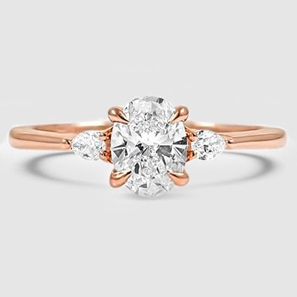 14K Rose Gold aria three stone 