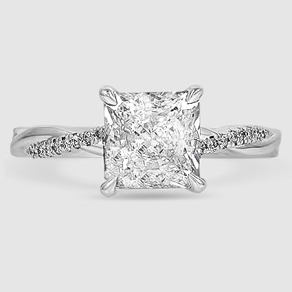 square diamond ring with twisted band