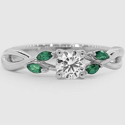 18K White Gold willow (Modified due to 3mm band)