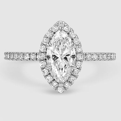 18K White Gold waverly halo 