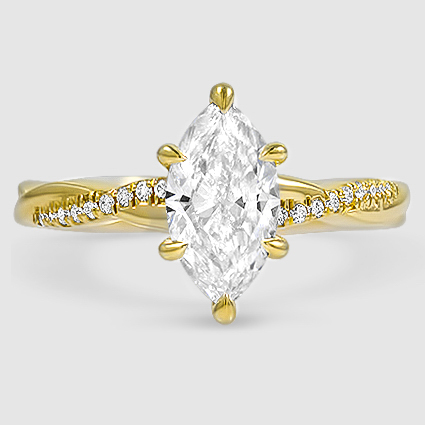 18K Yellow Gold petite twisted vine 
