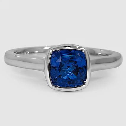 Sapphire Luna Ring in 18K White Gold