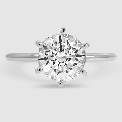 Platinum six-prong petite comfort fit 1.5mm solitaire 