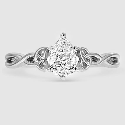 18K White Gold celtic love knot 