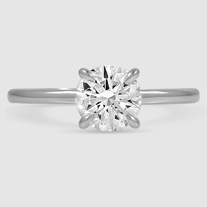 18K White Gold secret halo 