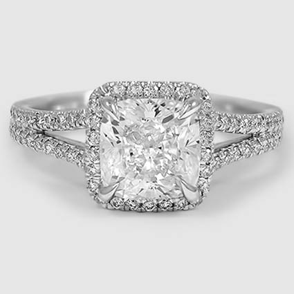 18K White Gold fortuna halo 