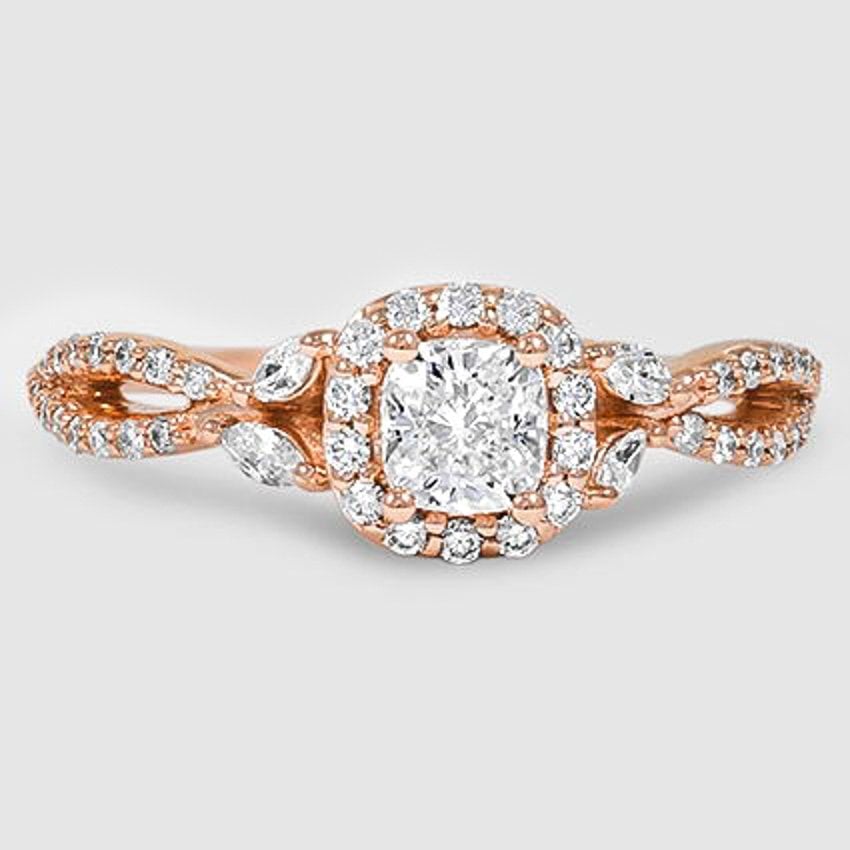 14K Rose Gold luxe willow halo 