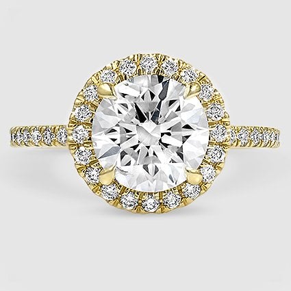 18K Yellow Gold waverly halo 
