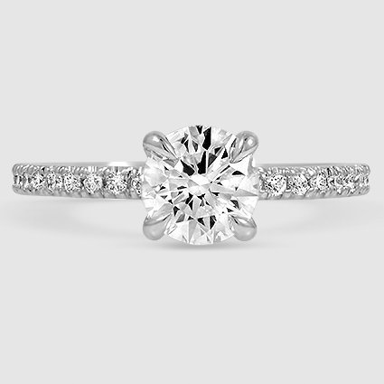 18K White Gold demi three-quarter coverage 