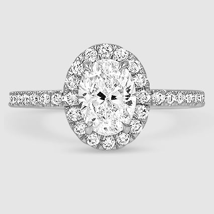 18K White Gold waverly halo 