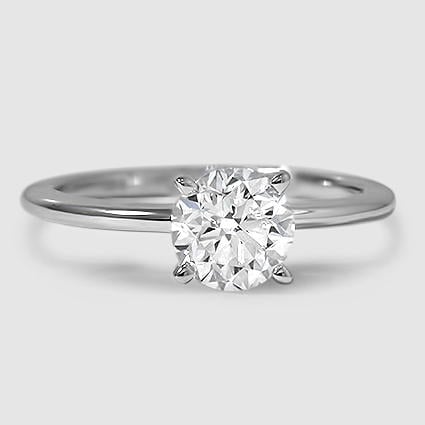18K White Gold four-prong comfort fit 1.5mm 