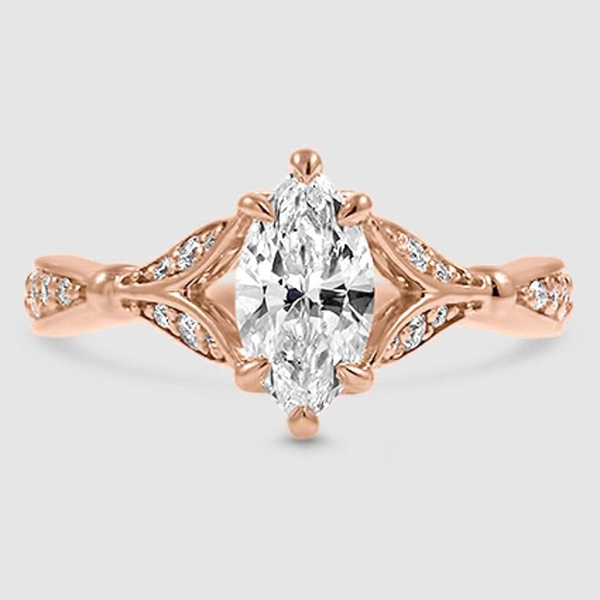 14K Rose Gold zinnia 