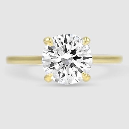 18K Yellow Gold 1.4mm provence solitaire 