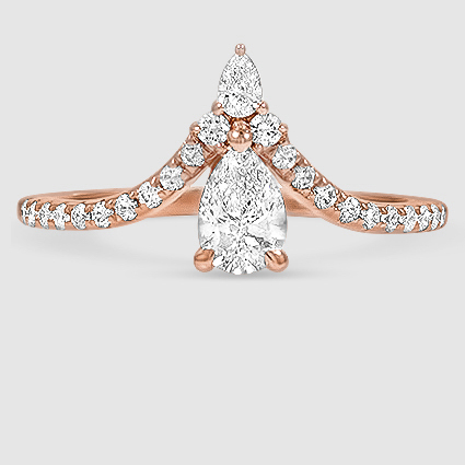 14K Rose Gold Nouveau Diamond Ring