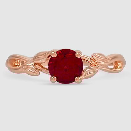 14K Rose Gold budding willow solitaire 