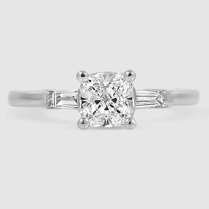 Platinum tapered baguette three stone 