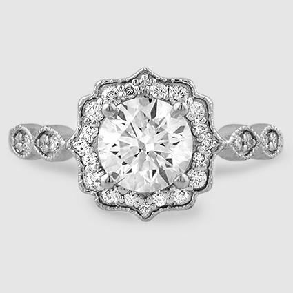 18K White Gold cadenza halo 