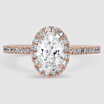 14K Rose Gold waverly halo 