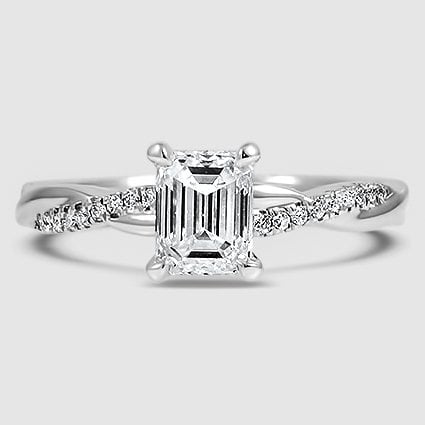 18K White Gold petite twisted vine 