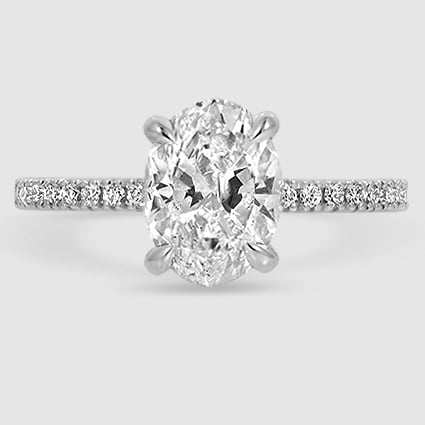 18K White Gold viviana three-quarter coverage 
